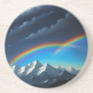 Regenboog aan de hemel zandsteen onderzetter