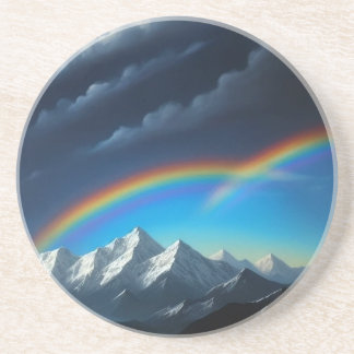 Regenboog aan de hemel zandsteen onderzetter