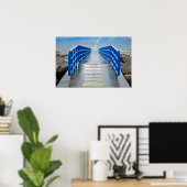 Regenboog aan het uiteinde van de pier poster (Thuiskantoor)