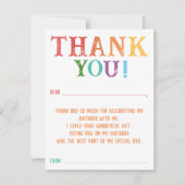 Regenboog Aangepaste Bericht Invulbedanktje Verjaa Notitiekaartje (Voorkant)