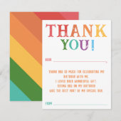 Regenboog Aangepaste Bericht Invulbedanktje Verjaa Notitiekaartje (Voorkant / Achterkant)