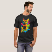 Regenboog Abessijnse Kat T-shirt (Voorkant volledig)