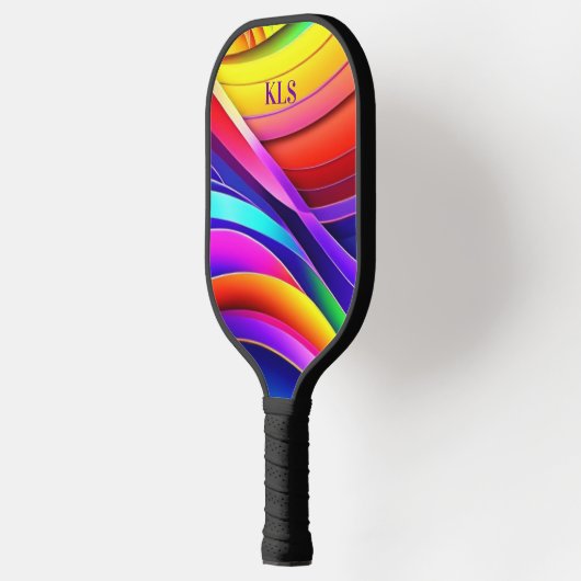 Regenboog Abstract Art Monogram Pickleball Paddle (Links)