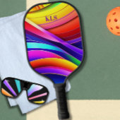Regenboog Abstract Art Monogram Pickleball Paddle