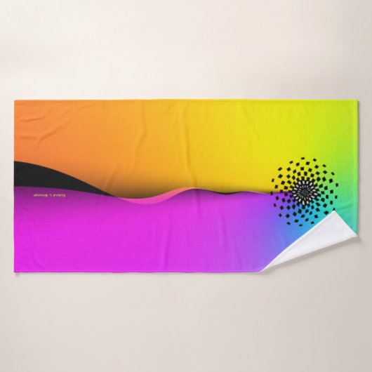 Regenboog Abstract Bloem Badhanddoek (Badhanddoek)
