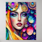 Regenboog, Abstract, Kaleidoscoop, mooie vrouw Poster (Voorkant)