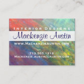 Regenboog Abstract | Koel Psychedelische penseelst Visitekaartje (Achterkant)