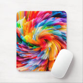 Regenboog Abstract Levendig Draaien Modern Muismat (Met muis)
