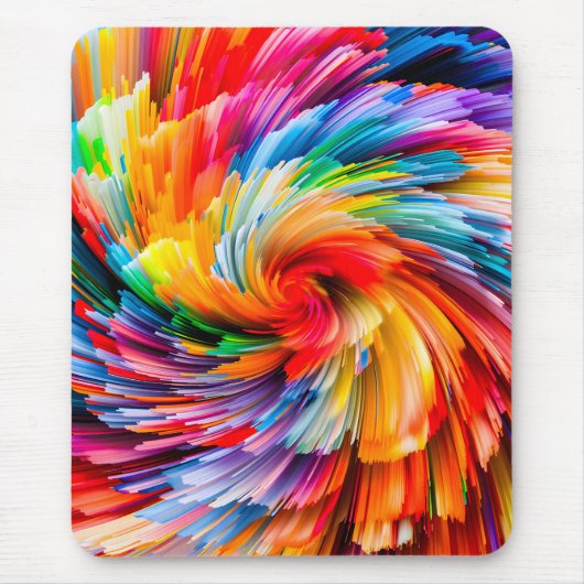 Regenboog Abstract Levendig Draaien Modern Muismat (Voorkant)