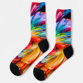 Regenboog Abstract Levendig Draaien Modern Sokken (Links)