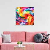 Regenboog Abstract Levendige Draaikolk Modern Canvas Afdruk (Insitu (Woonkamer))