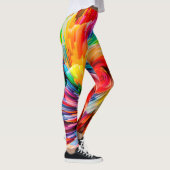 Regenboog Abstract Levendige Draaikolk Modern Leggings (Rechts)