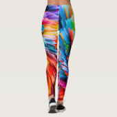 Regenboog Abstract Levendige Draaikolk Modern Leggings (Achterkant)