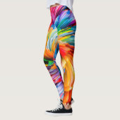 Regenboog Abstract Levendige Draaikolk Modern Leggings (Links)