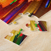 Regenboog Abstract Levendige Draaikolk Modern Legpuzzel (Zijkant)