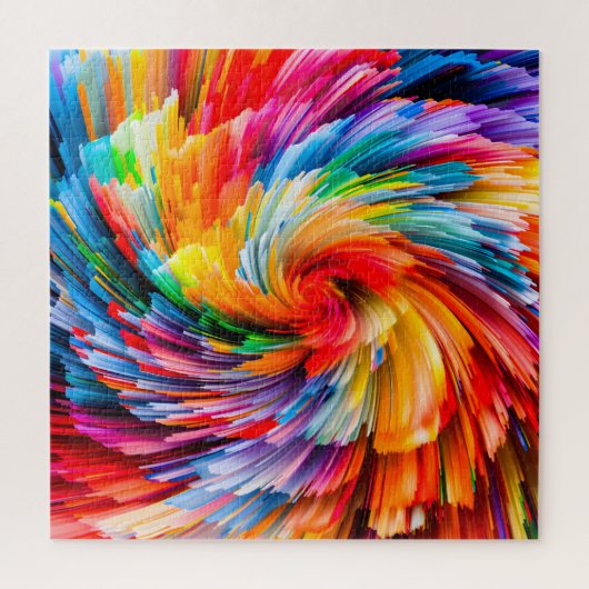 Regenboog Abstract Levendige Draaikolk Modern Legpuzzel (Verticaal)