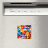 Regenboog Abstract Levendige Draaikolk Modern Magneet (Insitu (Vaatwasser))