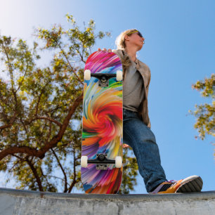 Regenboog Abstract Levendige Draaikolk Modern Persoonlijk Skateboard