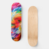 Regenboog Abstract Levendige Draaikolk Modern Persoonlijk Skateboard (Voorkant)