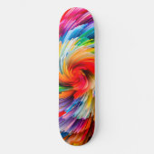 Regenboog Abstract Levendige Draaikolk Modern Persoonlijk Skateboard (Voorkant)