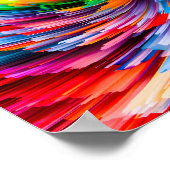 Regenboog Abstract Levendige Draaikolk Modern Poster (Hoek)