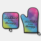 Regenboog Abstract met leuke quote Ovenwant & Pannenlap Set (Voorkant)