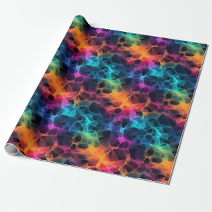 Regenboog Abstract op Zwart Cadeaupapier