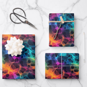 Regenboog Abstract op Zwart Inpakpapier Vel