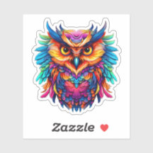 Regenboog Abstract Uil Kleurrijke Waterverf Kunstw