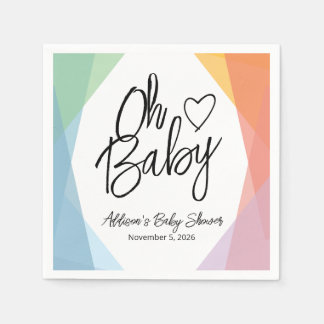 Regenboog Abstracte Baby Shower Servet