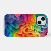 Regenboog Abstracte golven iPhone 15 Case (Achterkant horizontaal)