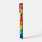 Regenboog Abstracte golven iPhone 15 Case (Linkerkant)