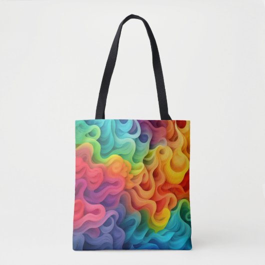 Regenboog Abstracte golven Tote Bag (Voorkant)