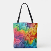 Regenboog Abstracte golven Tote Bag (Achterkant)