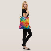 Regenboog Abstracte golven Tote Bag (Op model)