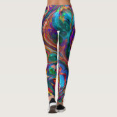 regenboog abstracte leggings (Achterkant)