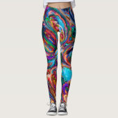 regenboog abstracte leggings (Voorkant)