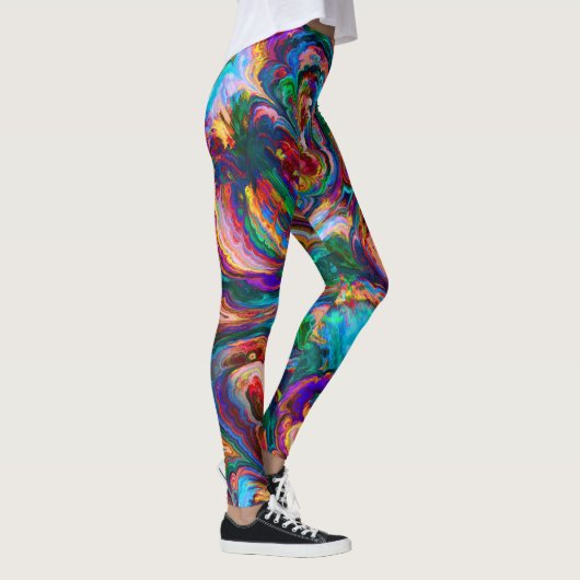 regenboog abstracte leggings (Rechts)
