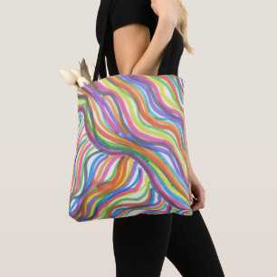 regenboog-Abstracte octopus Tote Bag