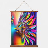 Regenboog Abstracte vogelkleurexplosie Hangend Wandkleed (Voorkant)