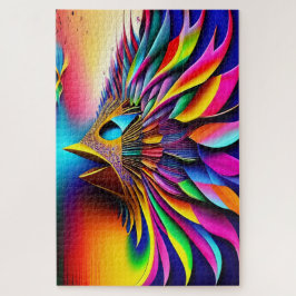 Regenboog Abstracte vogelkleurexplosie Legpuzzel