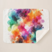 Regenboog: Abstracte Waterverf explosie Sherpa Deken (Voorkant (horizontaal))