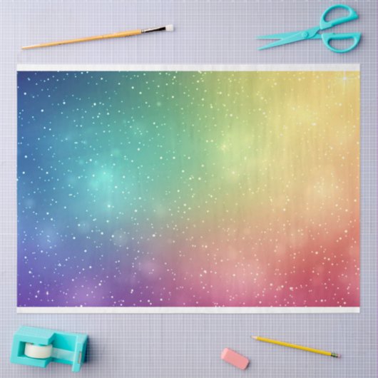 Regenboog Achtergrond met Sterren Decoupage Tissuepapier (Craft)
