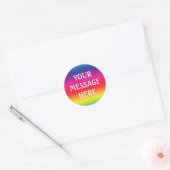 Regenboog achtergrond - Pas het zelf aan Ronde Sticker (Envelop)