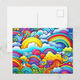 Regenboog achtergronden briefkaart