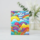 Regenboog achtergronden briefkaart (Staand voorkant)