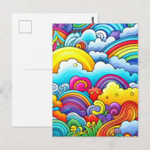 Regenboog achtergronden briefkaart