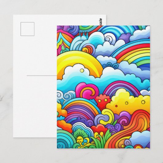 Regenboog achtergronden briefkaart (Voorkant / Achterkant)
