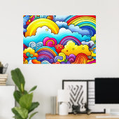 Regenboog achtergronden GROOT Poster (Thuiskantoor)