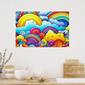 Regenboog achtergronden GROOT Poster (Keuken)